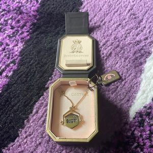Juicy Couture Sugar/Spice Flip Around Gold Charm Necklace